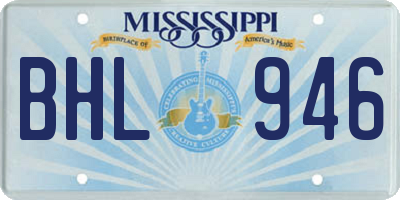 MS license plate BHL946