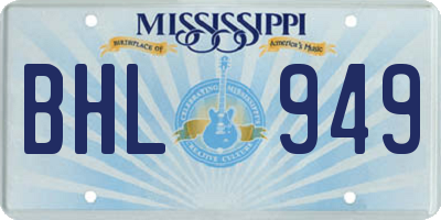 MS license plate BHL949