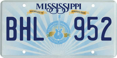MS license plate BHL952