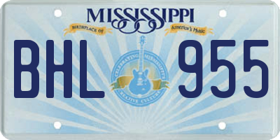 MS license plate BHL955