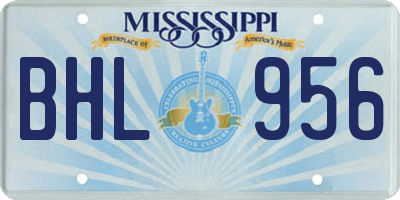 MS license plate BHL956