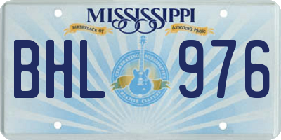 MS license plate BHL976