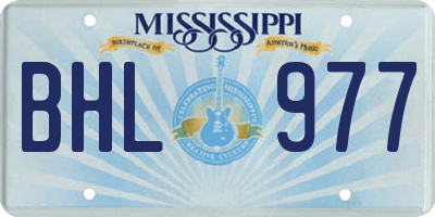MS license plate BHL977