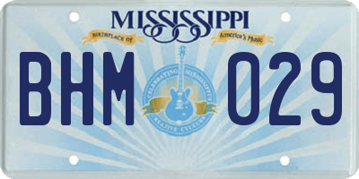 MS license plate BHM029