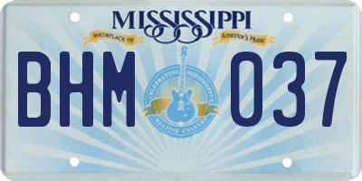 MS license plate BHM037