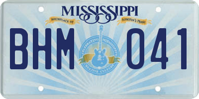 MS license plate BHM041