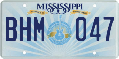 MS license plate BHM047