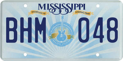 MS license plate BHM048