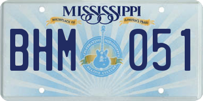 MS license plate BHM051