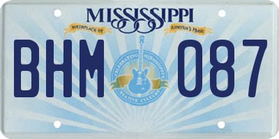 MS license plate BHM087