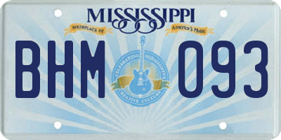 MS license plate BHM093