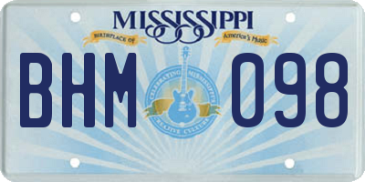 MS license plate BHM098