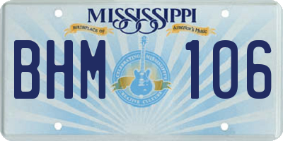 MS license plate BHM106