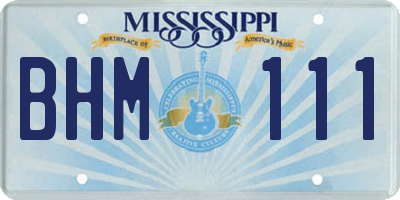 MS license plate BHM111