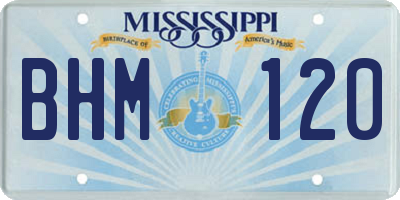 MS license plate BHM120