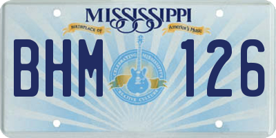 MS license plate BHM126
