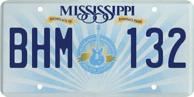 MS license plate BHM132