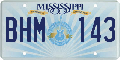 MS license plate BHM143