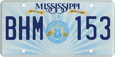 MS license plate BHM153