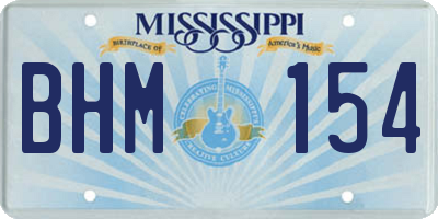 MS license plate BHM154