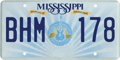 MS license plate BHM178