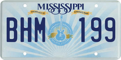 MS license plate BHM199