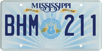 MS license plate BHM211