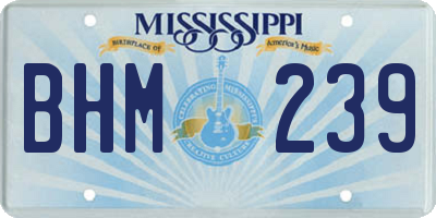 MS license plate BHM239