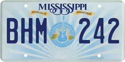 MS license plate BHM242