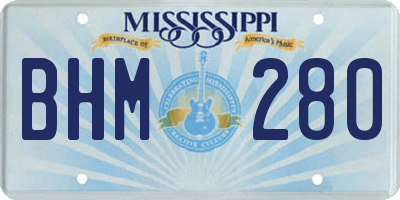 MS license plate BHM280