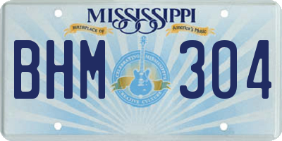 MS license plate BHM304