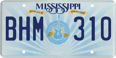 MS license plate BHM310