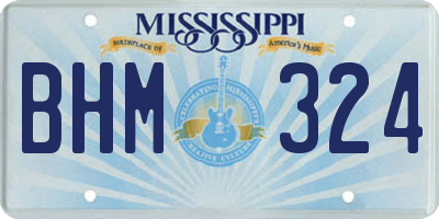 MS license plate BHM324