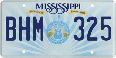 MS license plate BHM325