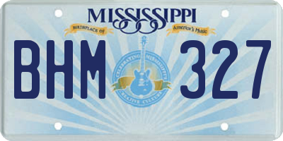 MS license plate BHM327