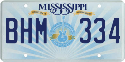 MS license plate BHM334