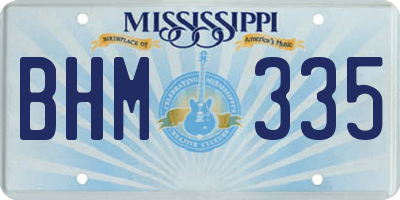 MS license plate BHM335