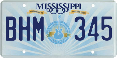 MS license plate BHM345