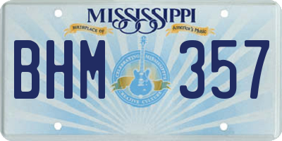 MS license plate BHM357
