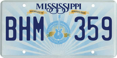 MS license plate BHM359