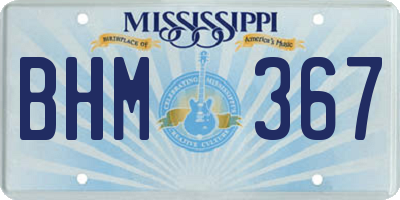 MS license plate BHM367