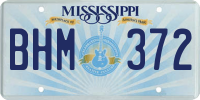 MS license plate BHM372
