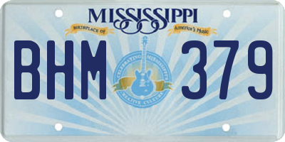 MS license plate BHM379