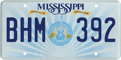 MS license plate BHM392