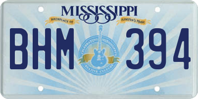 MS license plate BHM394