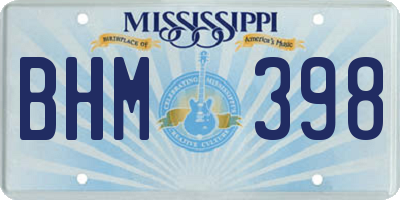 MS license plate BHM398