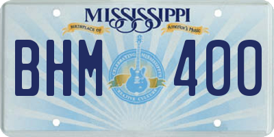 MS license plate BHM400