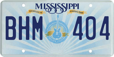 MS license plate BHM404