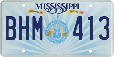 MS license plate BHM413