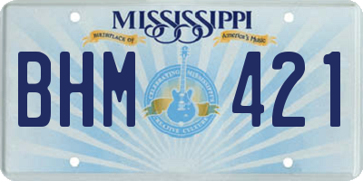 MS license plate BHM421
